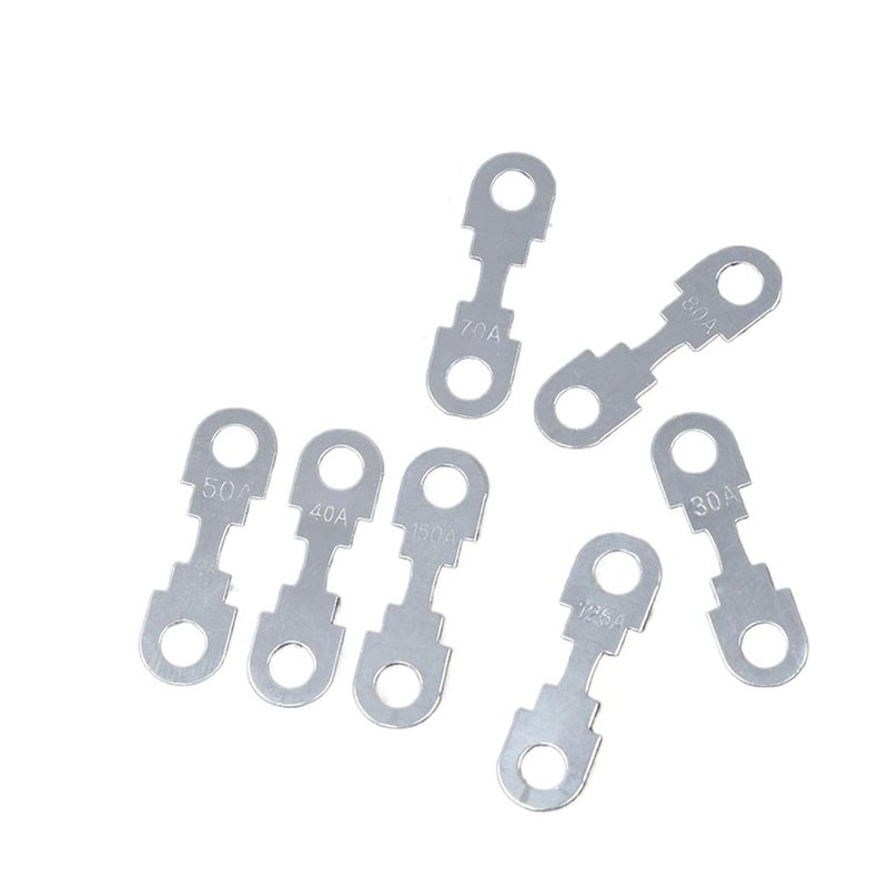 100A 10Pcs 30A To 150A 32VDC Automotive Flat Zinc Fuse Sheet For Car Round Hole Insert - Image 2